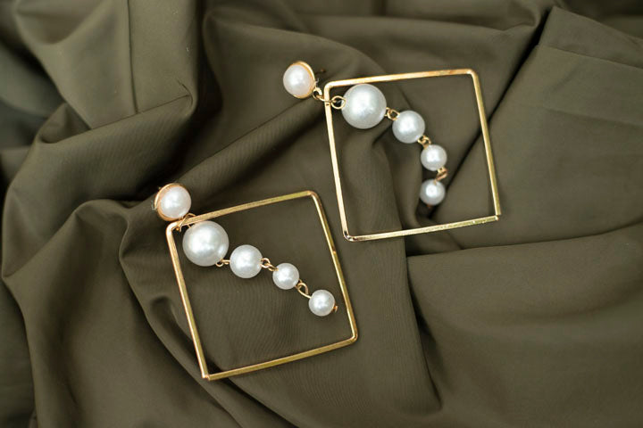 Gold plated pearl earrings