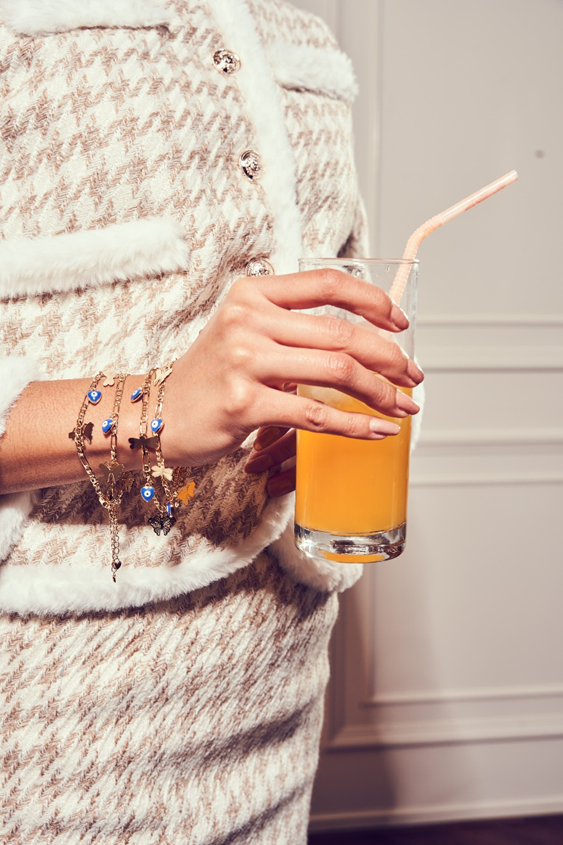 Evil Eye Charm Bracelets With Butterflies