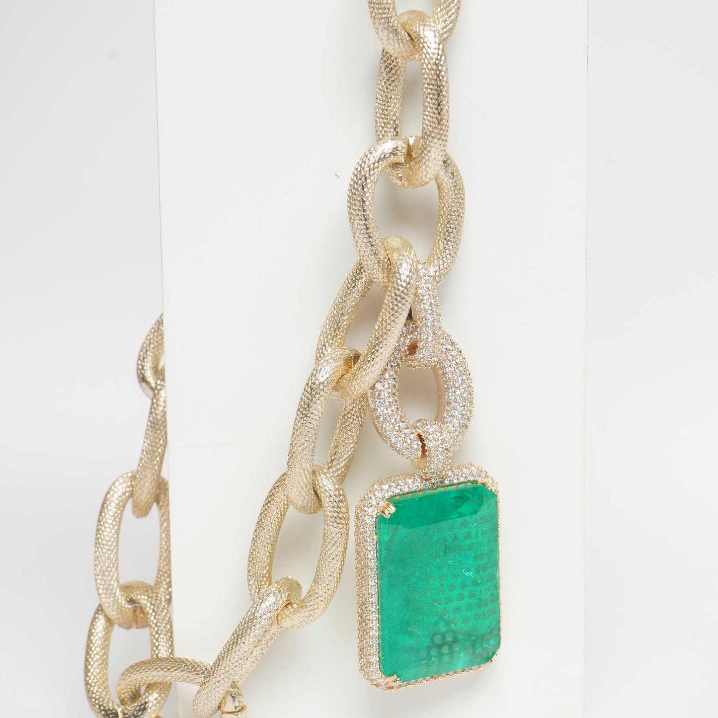 Gold plated emerald necklace