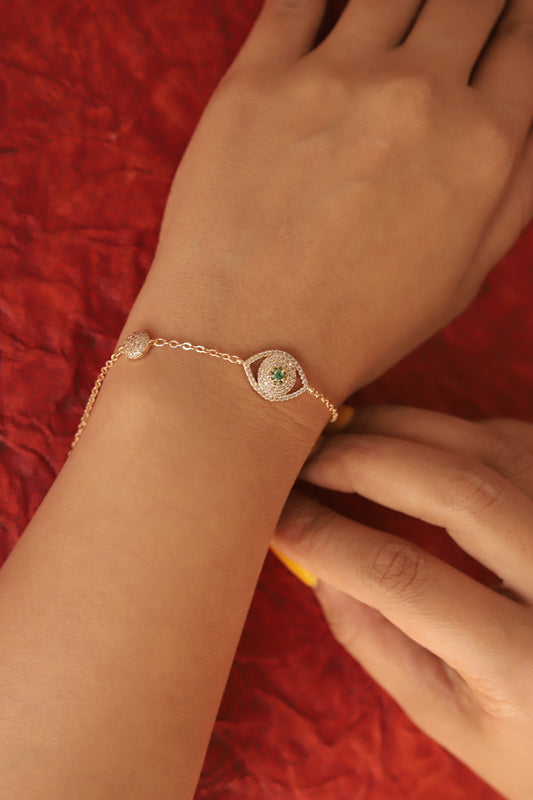 Silver plated evileye bracelet