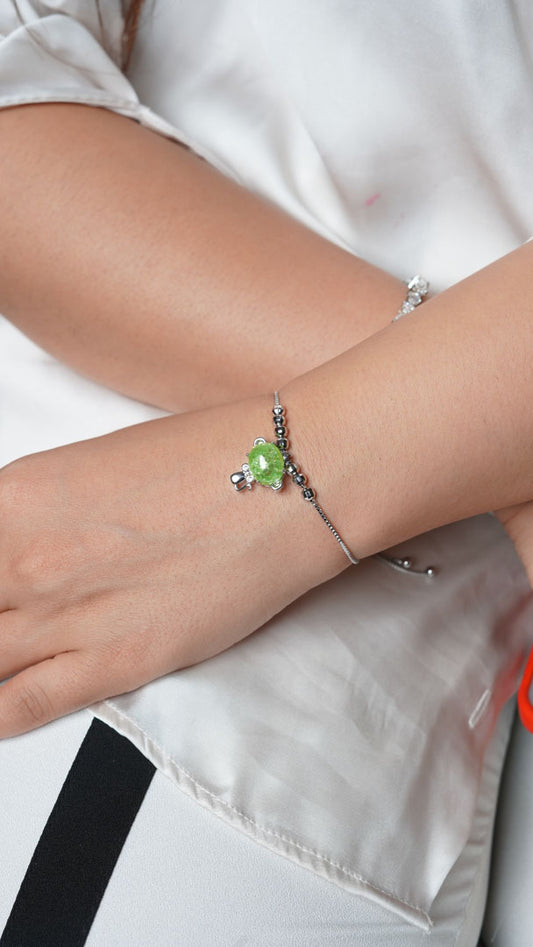 Green silver bracelet