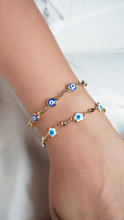 Flower evileye bracelet