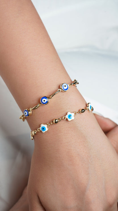 Flower evileye bracelet