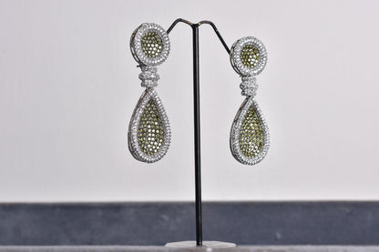 Silver plated earrings with yellow stones