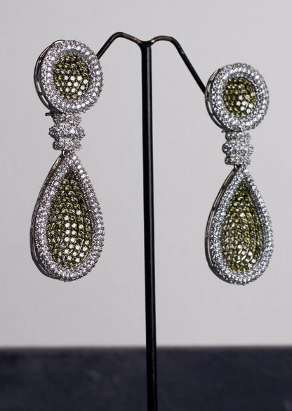 Silver plated earrings with yellow stones