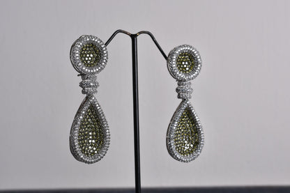 Silver plated earrings with yellow stones