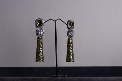 Yellow diamond long earrings