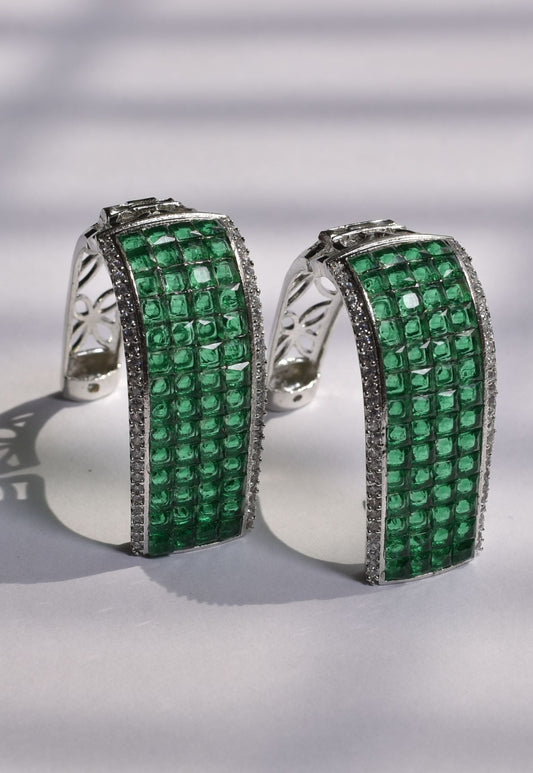 Green diamond tops earrings