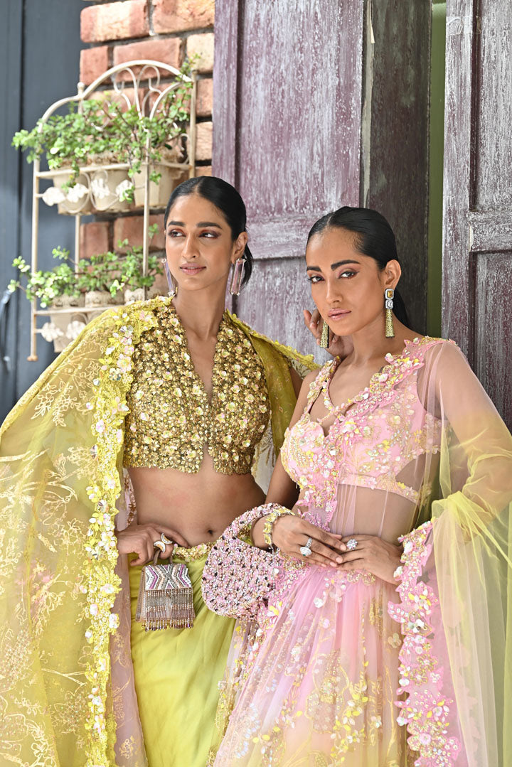 Yellow diamond long earrings