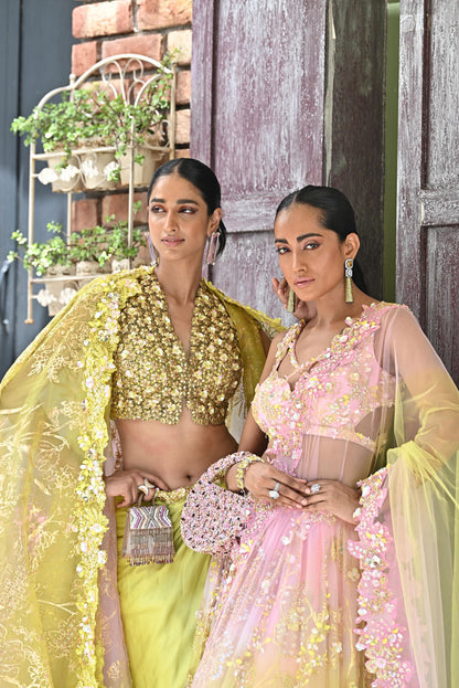 Yellow diamond long earrings