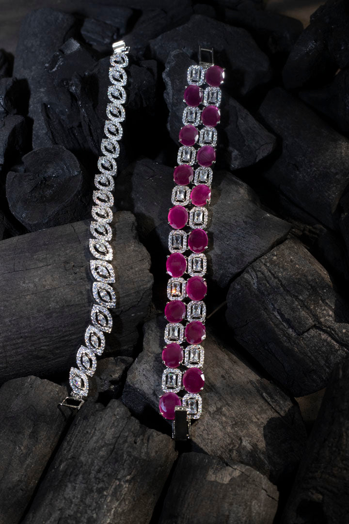 Diamond and ruby bracelet