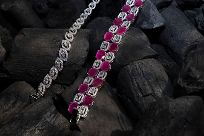 Diamond and ruby bracelet