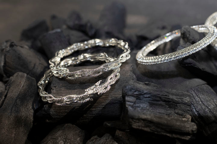 Silver Swarovski bangles