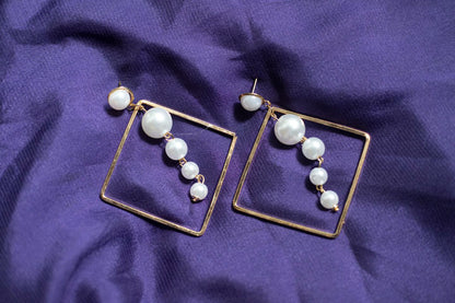 Silver pearl earrings