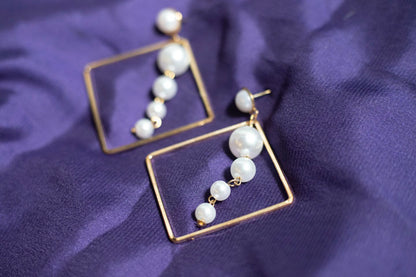 Silver pearl earrings