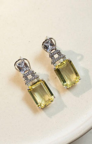 Citrine yellow drop earrings