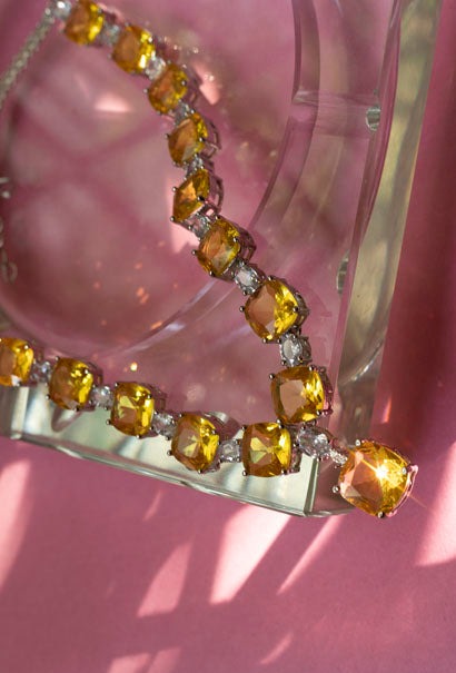 Yellow stone necklace