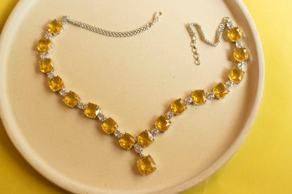 Yellow stone necklace