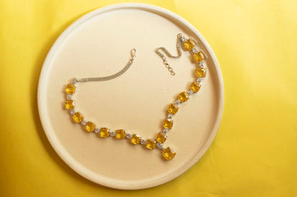 Yellow stone necklace