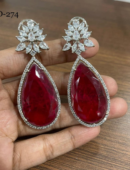 Ruby drop earrings