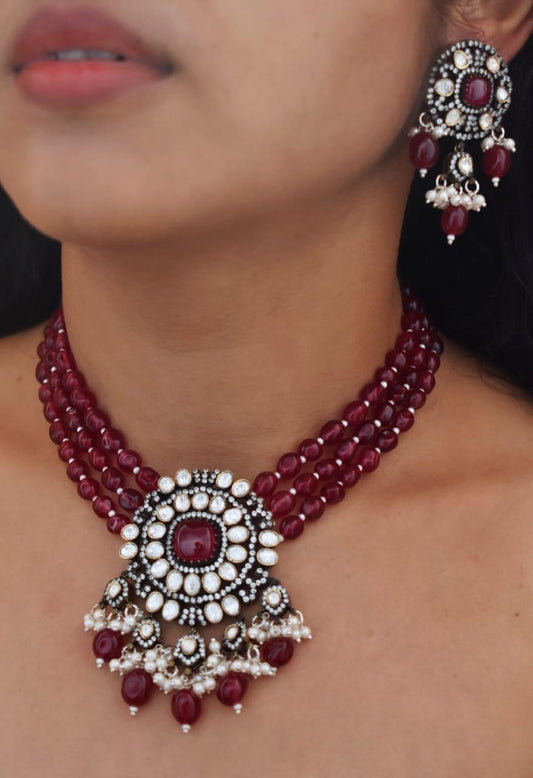 Ruby necklace set