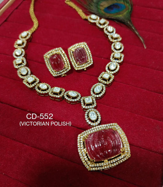 Ruby diamond necklace set