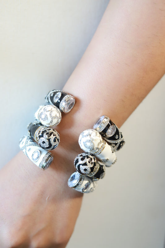 New Enamel openable free-size bracelets with diamond and swaroski stones